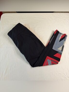 Sweaty Betty Power Leggings Black Geometric Print High Rise Size M